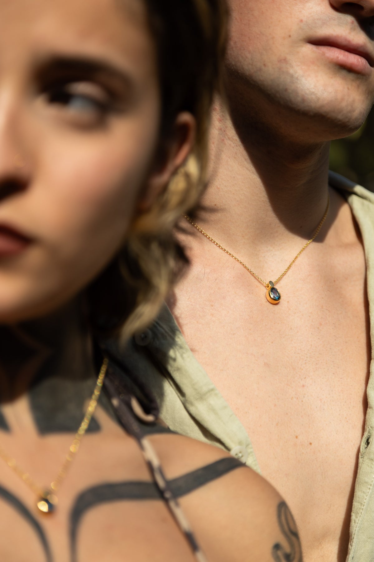 Swiss Blue Oval Topaz Necklace