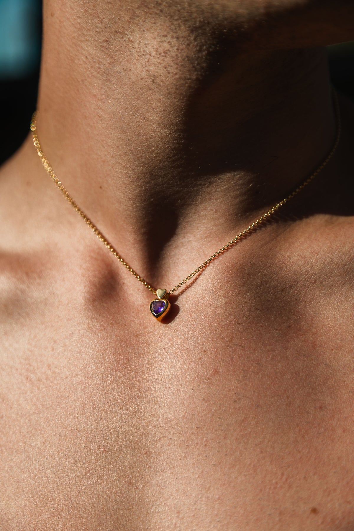 Amethyst-Herz-Halskette