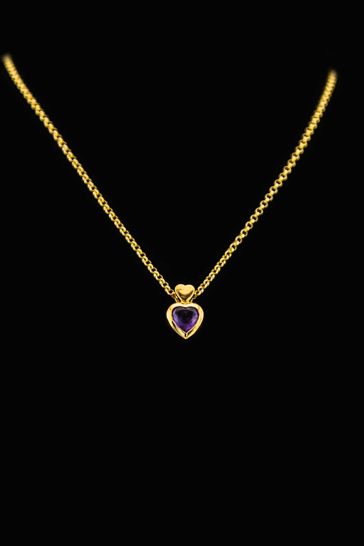 Amethyst-Herz-Halskette