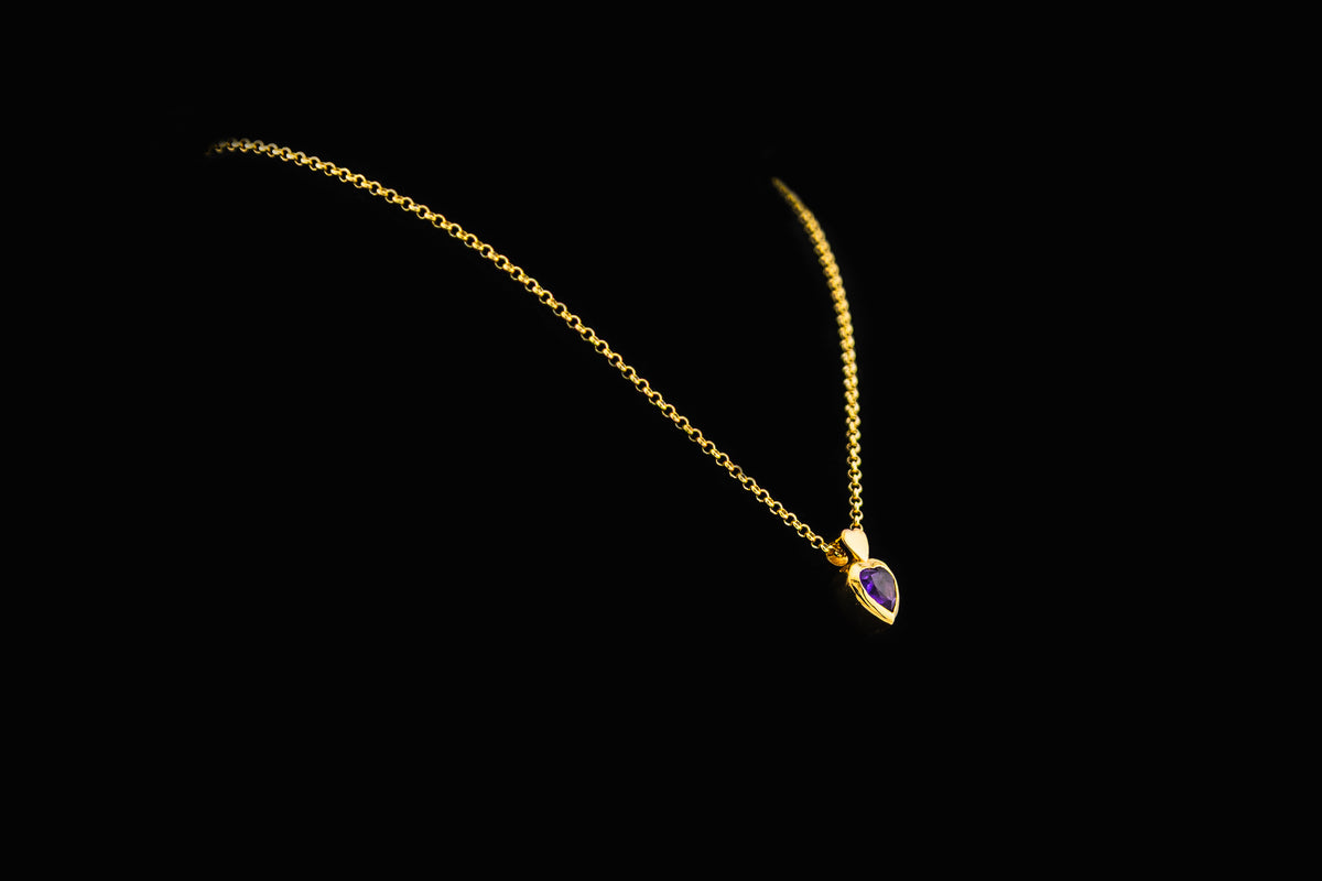 Amethyst-Herz-Halskette