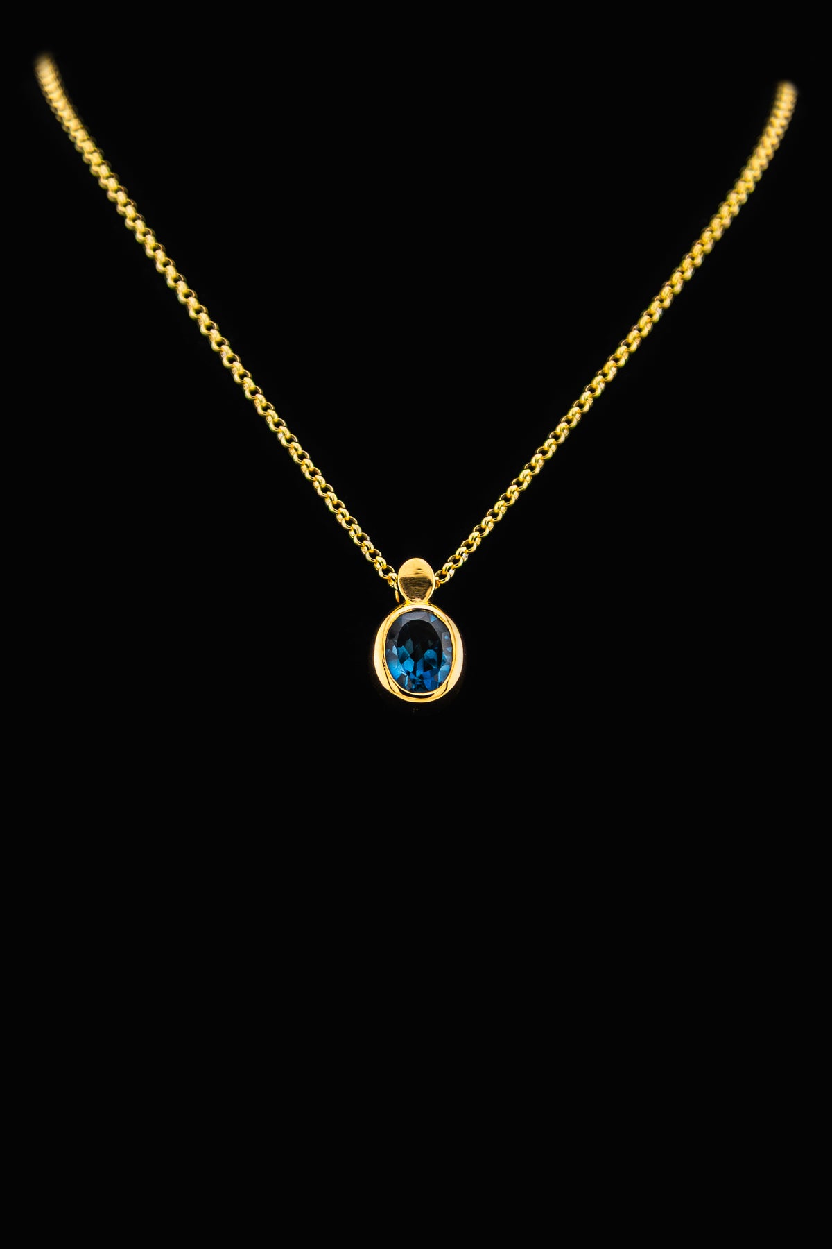 Swiss Blue Oval Topaz Necklace