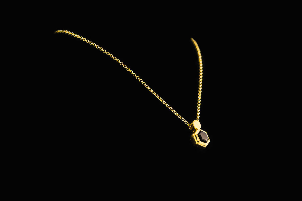 Smoky Quartz Hexagon Necklace