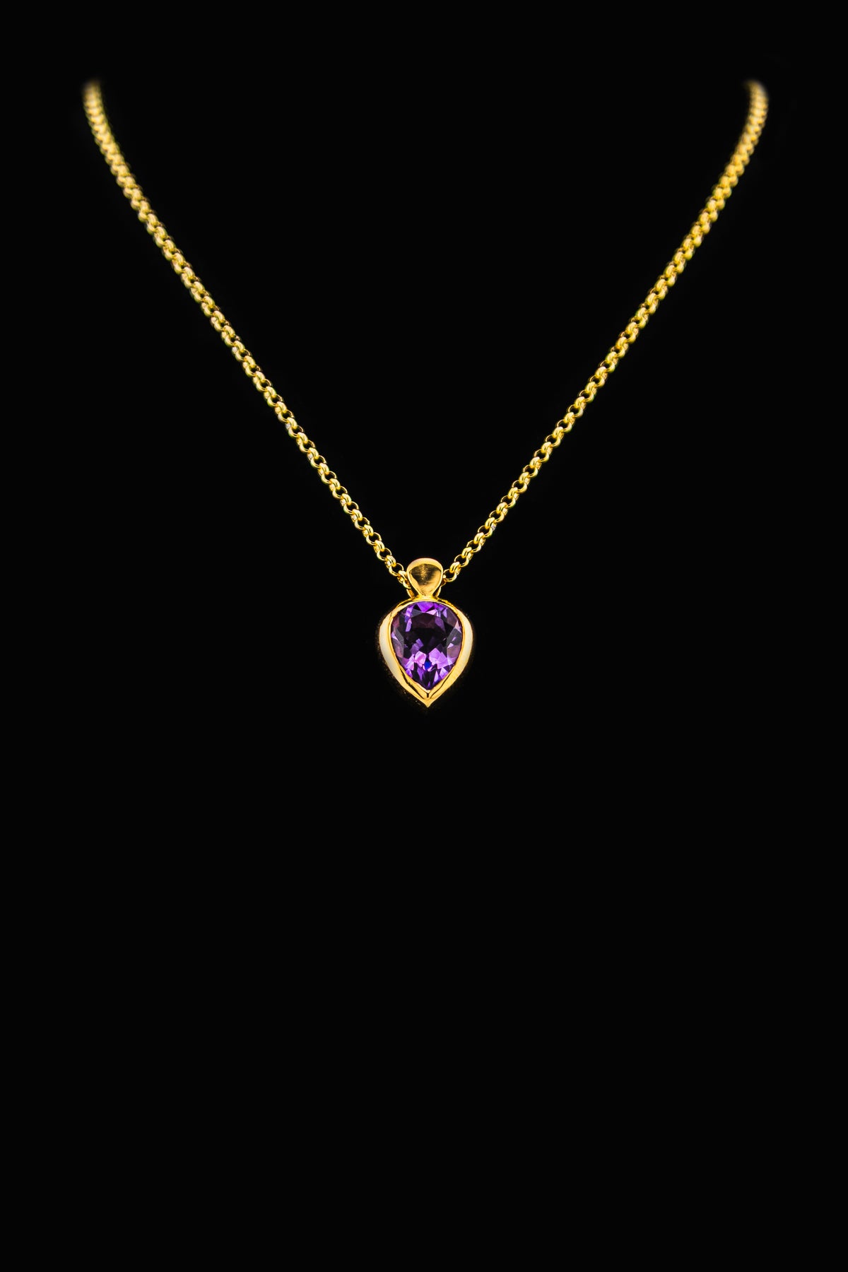 Birnenförmige Amethyst-Halskette