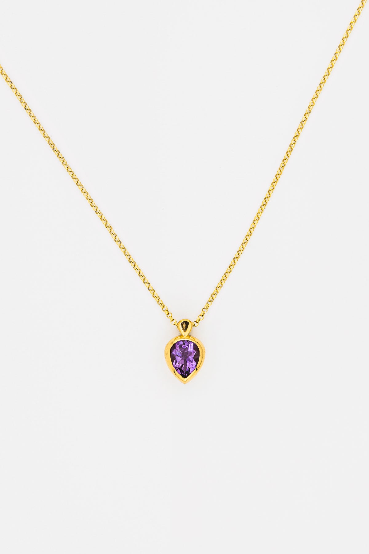 Birnenförmige Amethyst-Halskette