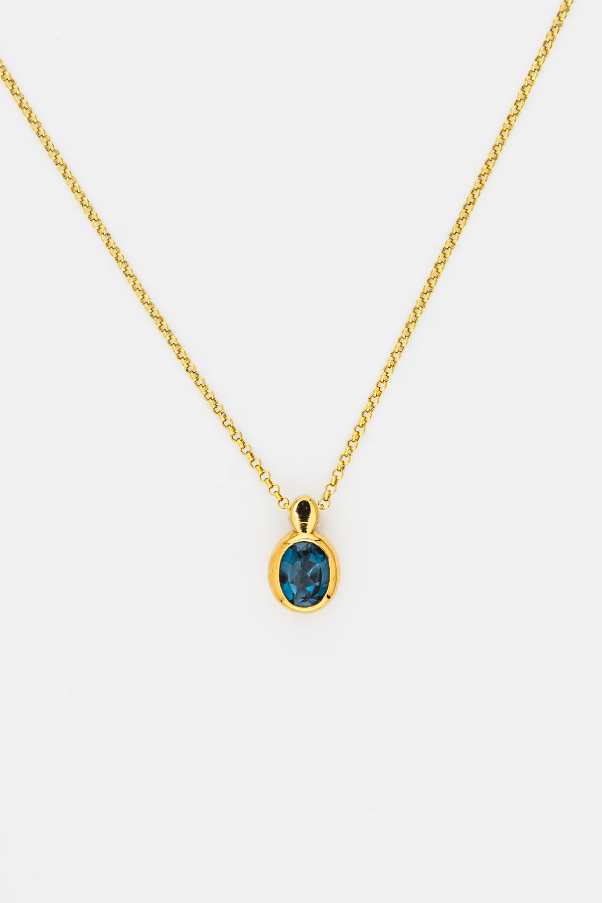 Swiss Blue Oval Topaz Necklace