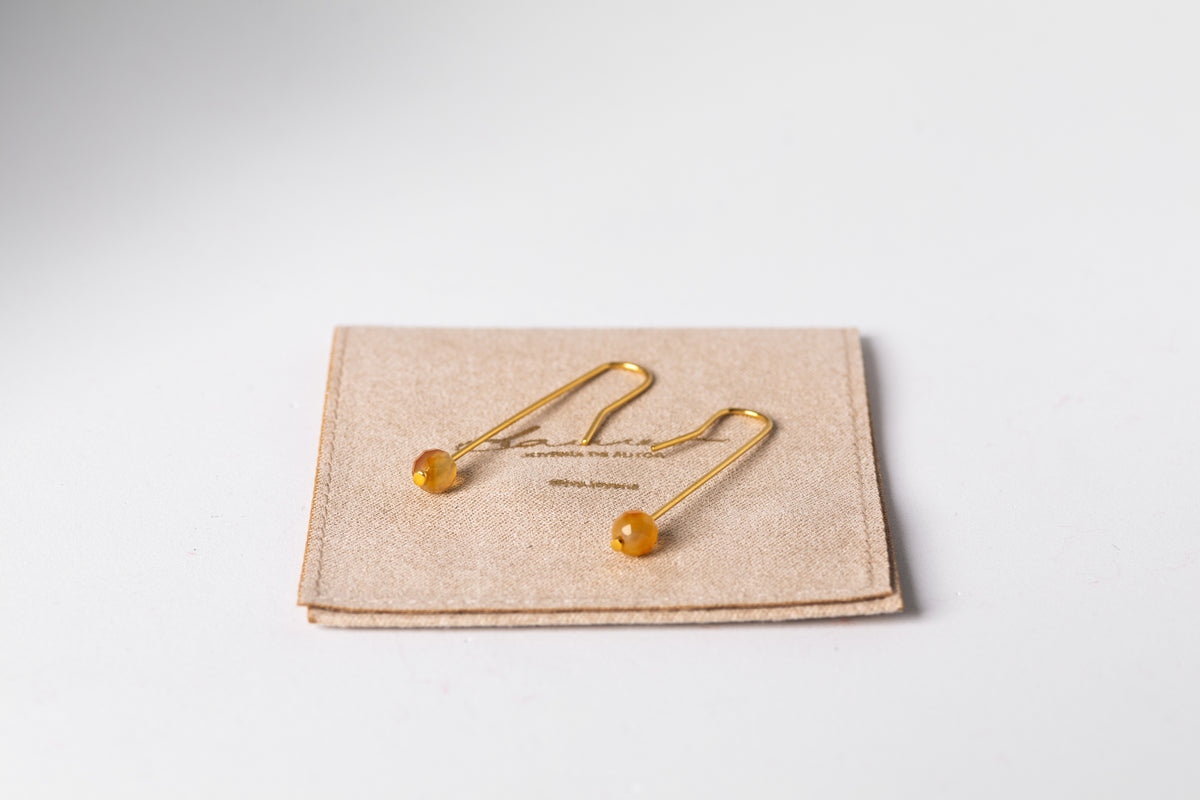 Orange Dorado Agate Earrings