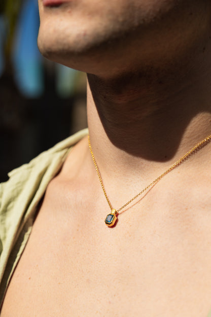 Collar Topacio Swiss Blue Octógono