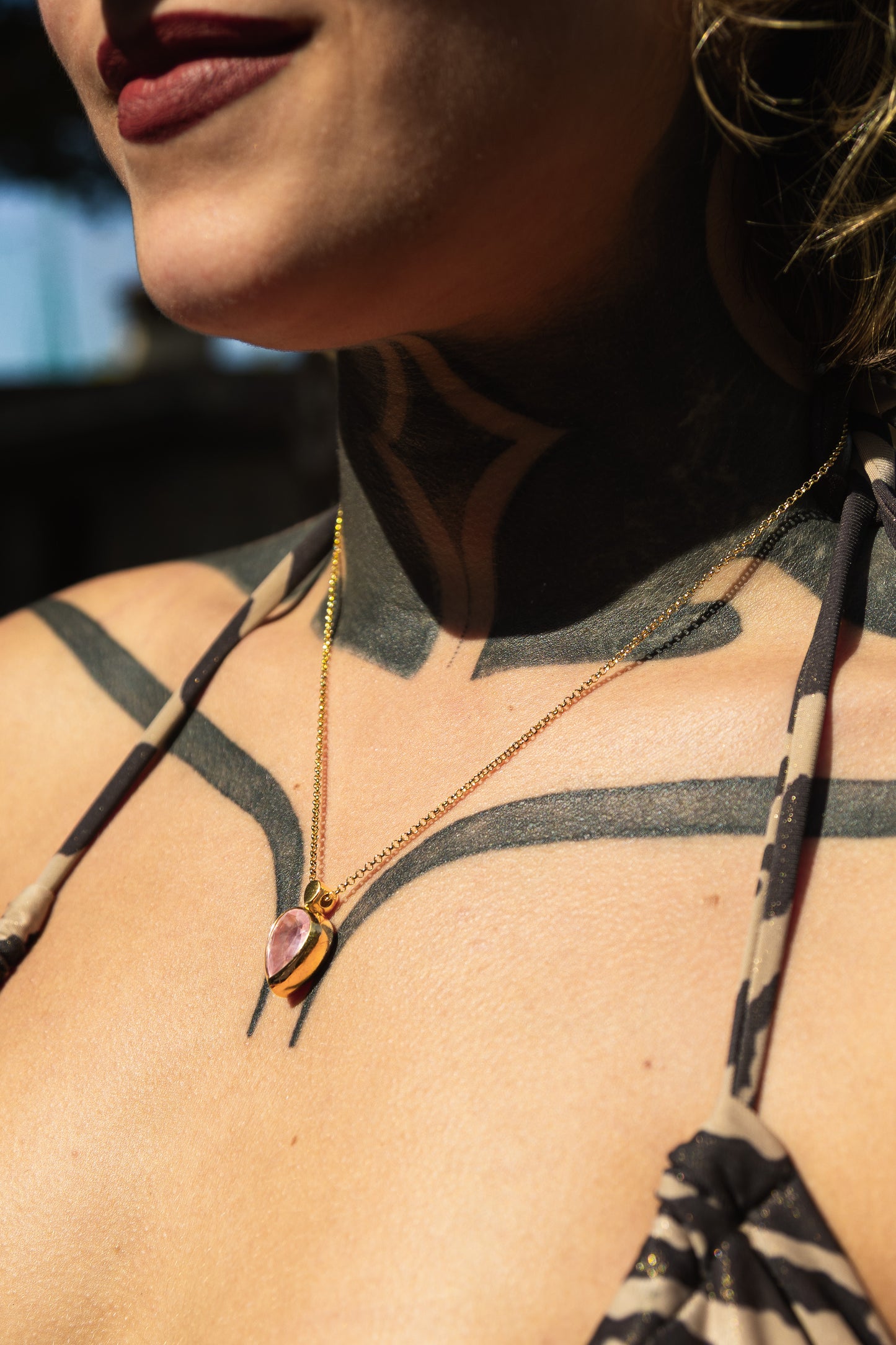 Collar Cuarzo Rosa Pera