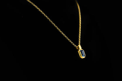 Collar Topacio Swiss Blue Octógono