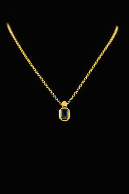 Collar Topacio Swiss Blue Octógono