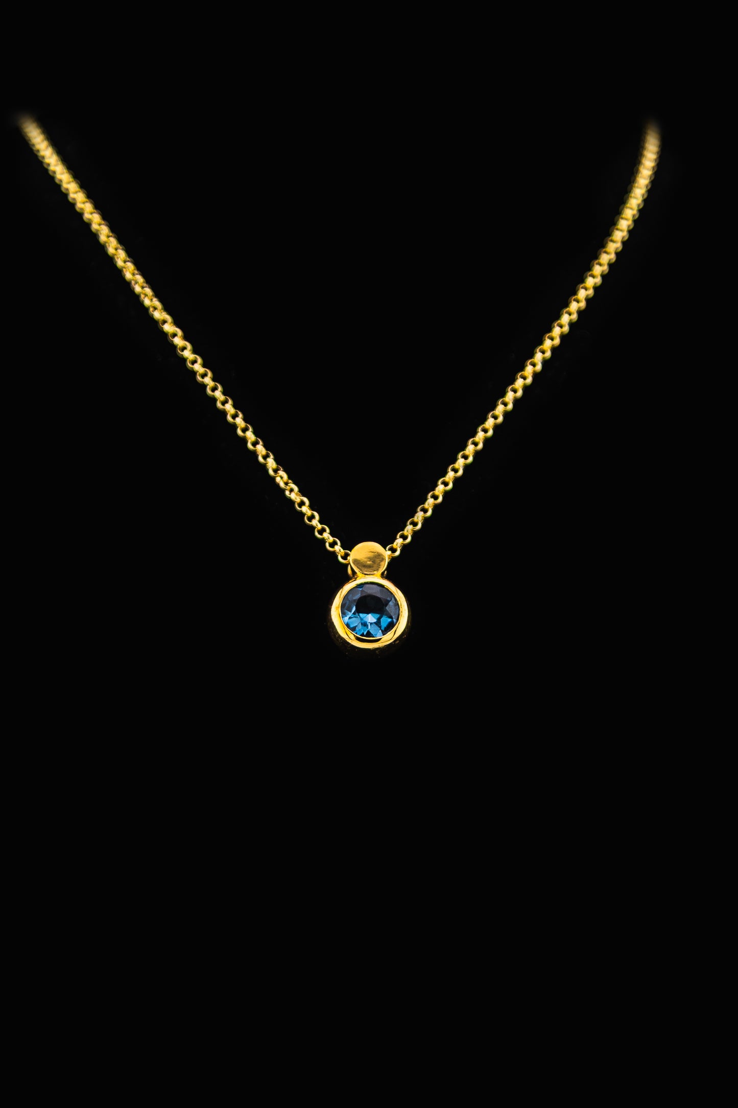 Collar Topacio Swiss Blue Redondo