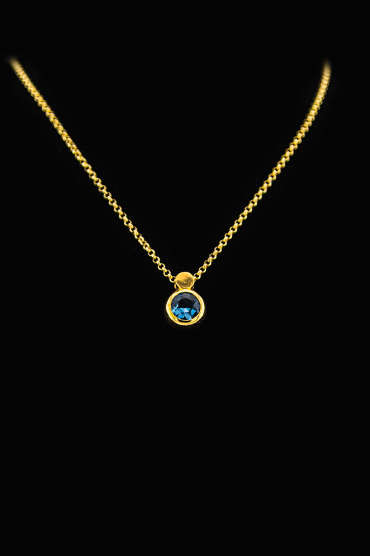 Collar Topacio Swiss Blue Redondo