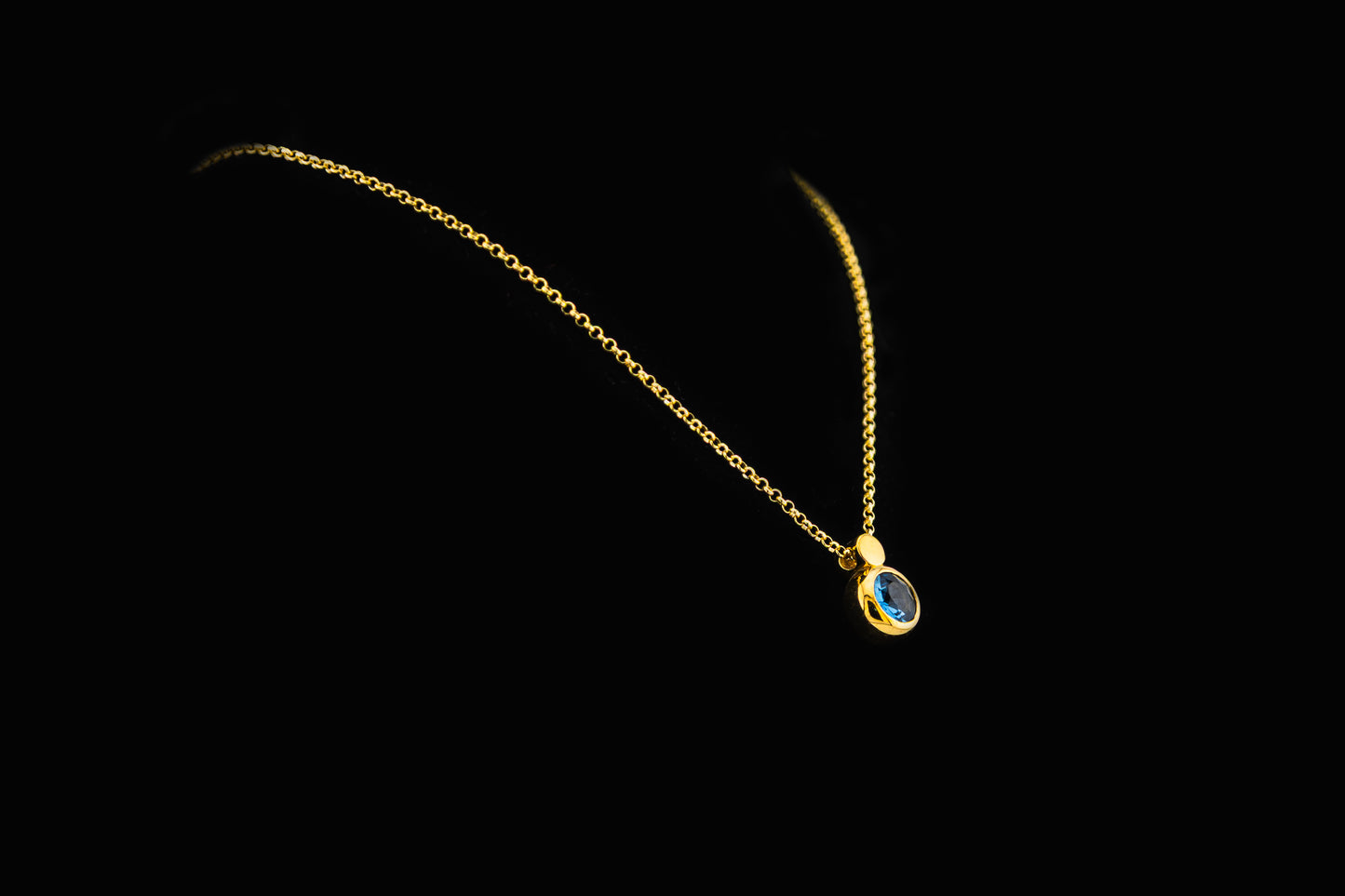 Collar Topacio Swiss Blue Redondo