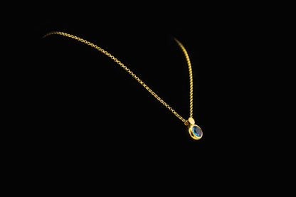 Collar Topacio Swiss Blue Redondo