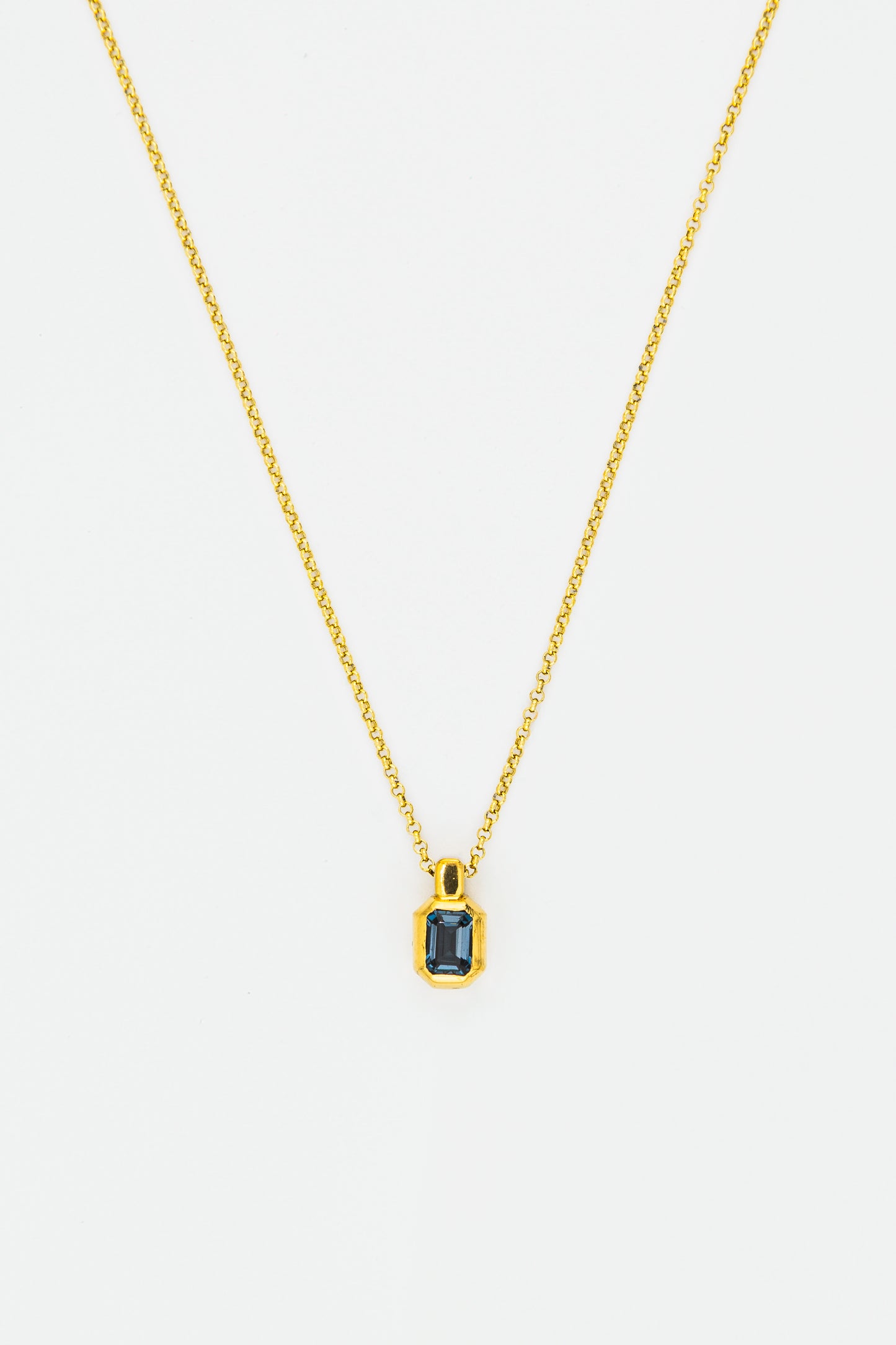 Collar Topacio Swiss Blue Octógono