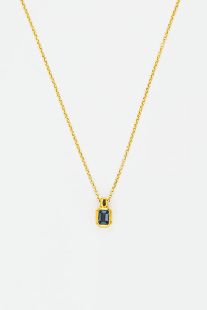 Collar Topacio Swiss Blue Octógono