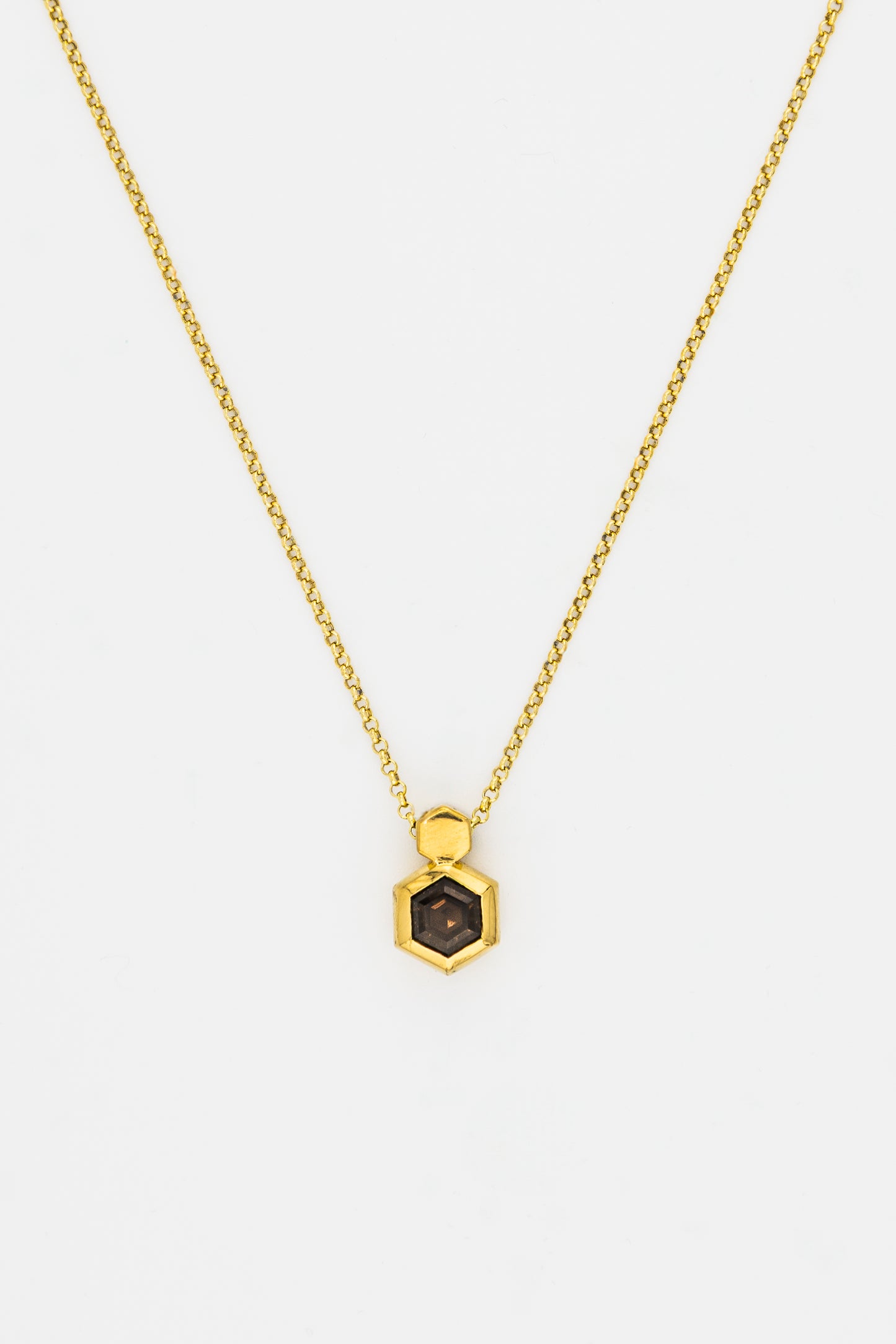 Collar Cuarzo Fume Hexágono