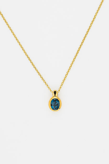 Collar Topacio Swiss Blue Oval