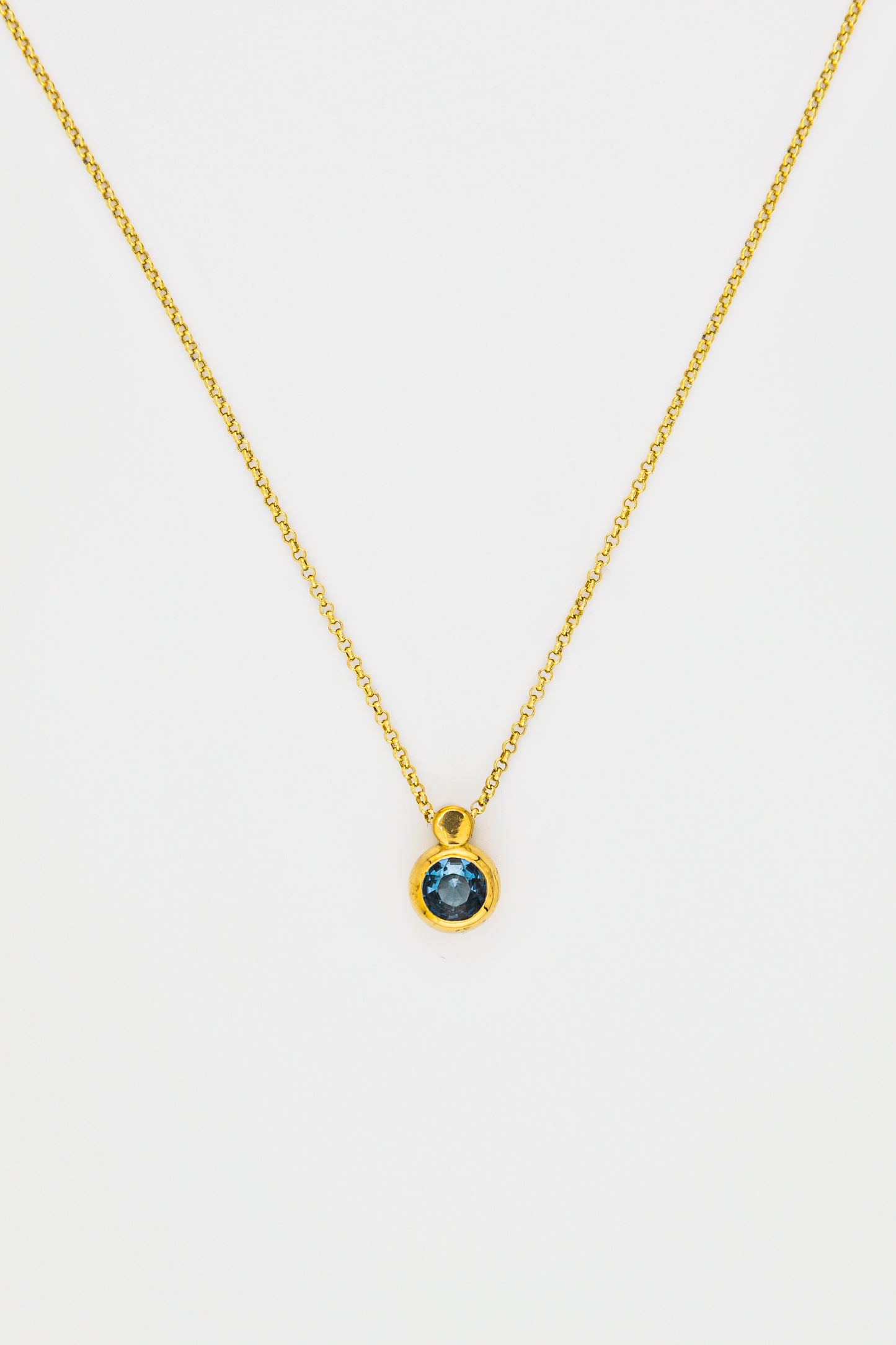 Collar Topacio Swiss Blue Redondo