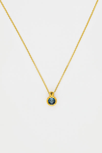 Collar Topacio Swiss Blue Redondo