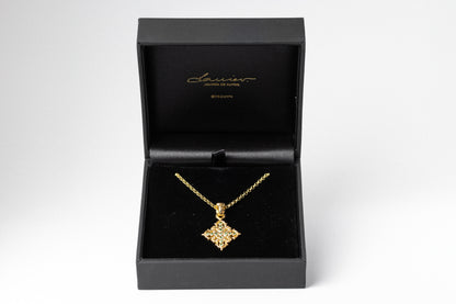 Collar Creu Mallorquina JVP Rococó V2 Granates Tsavorita